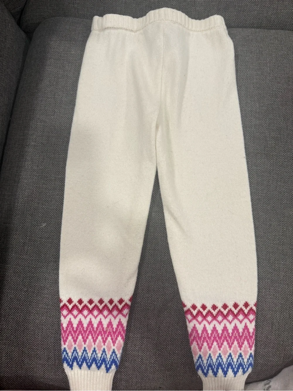 Janie and Jack Cream Turtleneck Sweater Set with Pink & Blue Fair Isle
